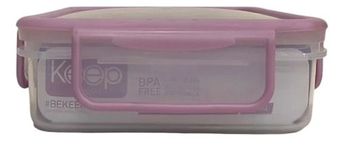 Hermetico Pp 600ml Cuadrado Color Lila