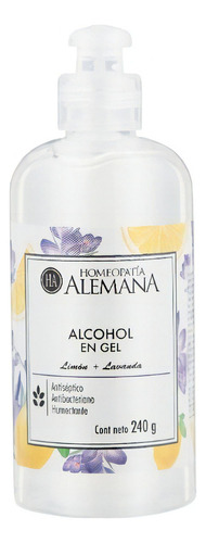 Alcohol gel Homeopatía Alemana fragancia a limón con dosificador 240 g