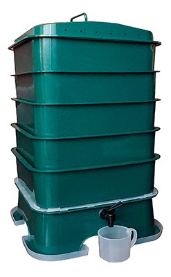 Compostera Vermihut Plus 5 Bandejas 100% Reciclado- Tecnobox