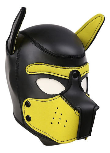 Máscara De Perro E Play For Cosplay, Cabeza Completa Con Or Color Amarillo Diseño Yellow
