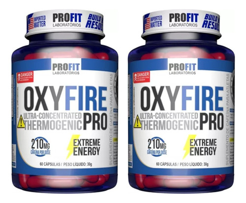 Kit 2x Termogênico Cafeína 210mg - Oxyfire Pro - Profit Sabor Sem Sabor