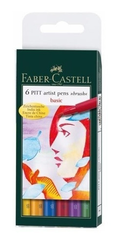 Marcador Faber Castell Pitt Artist Pens Brush Basic X6