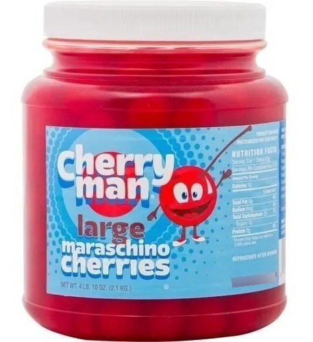 Imagen 1 de 2 de Cherry Man Cerezas Maraschino Grandes - kg a $34995