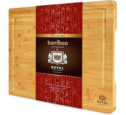 Tabla Cortar Bambu Organico Ranura Jugo Cocina Para