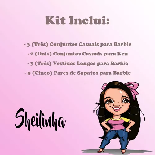 Kylewo Roupas para roupas da Barbie, sapatos, roupas, roupas de boneca,  sapatos, saias, acessórios de boneca, joias, cabides, presente para meninas