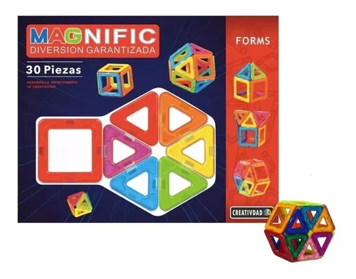 Juego Didactico Bloques Magnific Imanes Magnéticos Forms 30