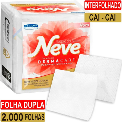 Papel Higienico Interfolhado Neve ® Folha Dupla 2000 Folhas