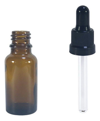 Frasco De Vidro Conta Gotas 15ml (20 Unidades) Cor Preto