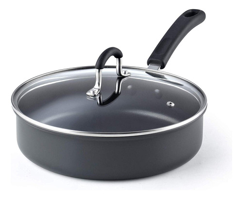 Sartén Anodizada 3 Qt Antiadherente Cook N Home Con Tapa