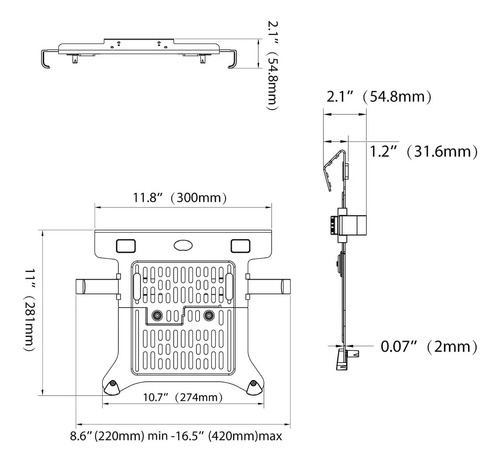 Bandeja Suporte Para Notebook Laptop Fp2 Acoplável Vesa