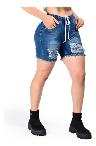 Short De Mezclilla De Dama Corte Colombiano Itzi Jean's E137