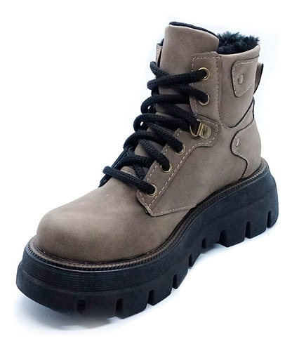 Botas Borcegos Acordonados Plataforma Urbanos Mujer 1050