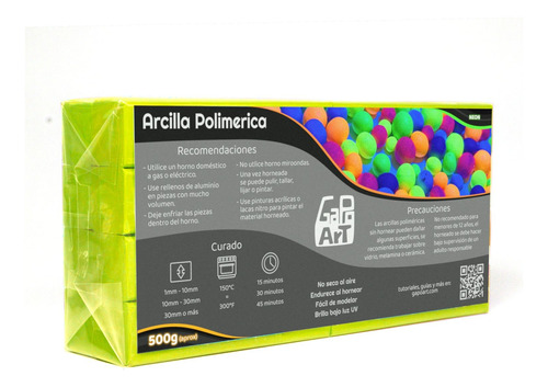 Arcilla Polimérica Gapoart 500g Colores Neón