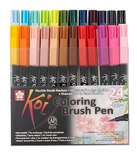 Pincel Koi Coloring Brush Pen 24 Cores