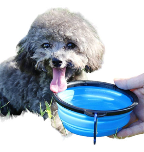 Plato Plegable Mascotas Portátil Agua Comida 12 Cm Colores