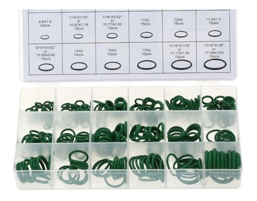 O Rings Verdes Para A/c Automotriz - 1 Kit De 270 Pzas