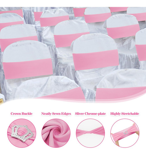 Cinnvoice 150 Pcs Sillas Spandex Fajas De Silla Elástica Cub