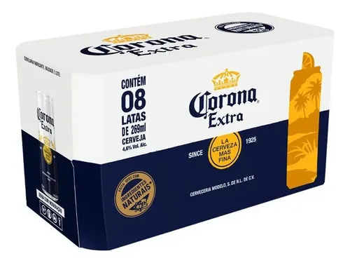Cerveja Corona Extra Lata 269ml - 8 Unidades | MercadoLivre