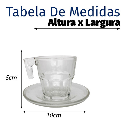 Imagem 7 de 8 de Kit 12 Peças Conjunto Xícaras Pires Café Chá 85ml Expresso