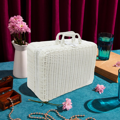 Cesta De Picnic, Organizador De Maleta De Mimbre De M