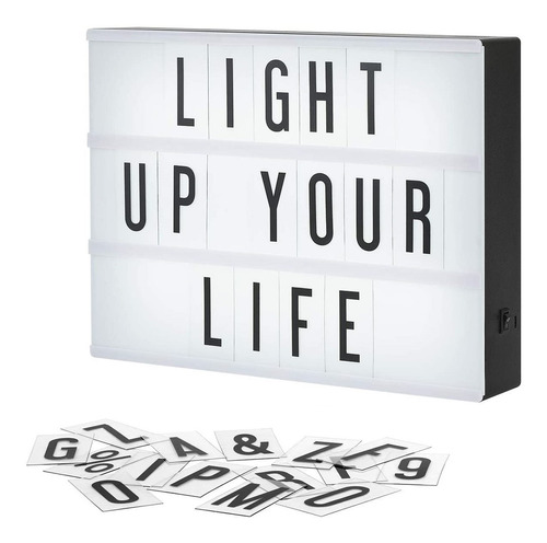 Cartel Pizarra Luz Led Light Box Formato Chico 15x10.5 Pilas