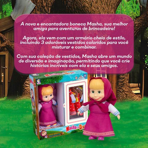 Boneca Masha Com Closet 2567 Cotiplás
