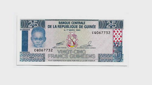 Fk Billete Guinea 25 Francos 1985 P 28a Sin Circular