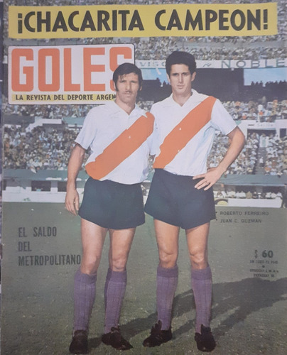 Goles 1070 Chacarita Campeon Metropolitano 1969 (Usado)
