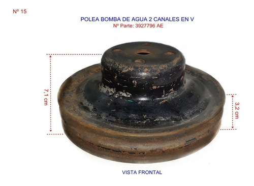 Polea Bomba De Agua 2 Canales En V (15)