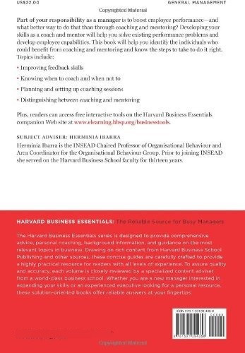 Coaching And Mentoring, De Harvard Business School Press. Editorial Harvard Business Review Press, Tapa Blanda En Inglés