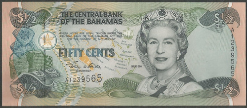 Bahamas 1/2 Dollar 2001 P68