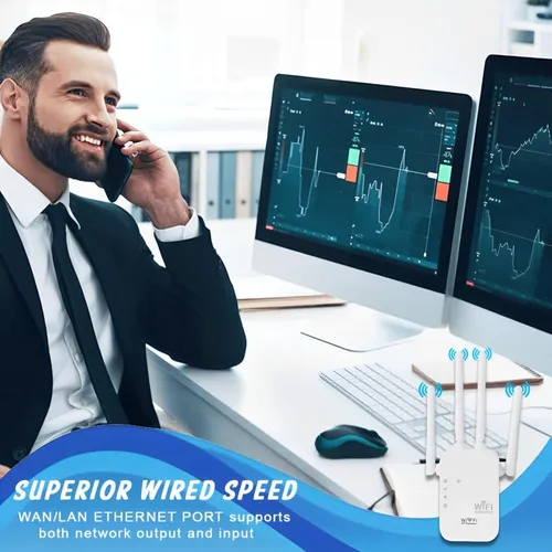 Repetidor Wifi Amplificador Señal 1200mbps 2.4g+5g Blanco