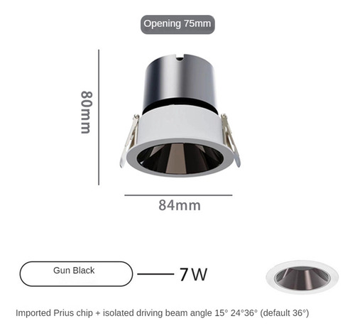 Set T21 De Focos Led Cob Con Luz Empotrada Regulable, 3500 K