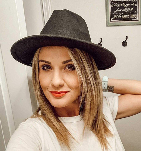Lanzom - Sombrero Clásico De Ala Ancha Flexible Para Mujer,