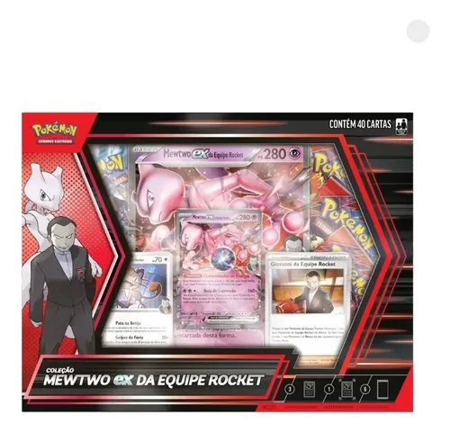 Box Pokémon Coleção Mewtwo Ex Da Equipe Rocket Pt - Copag