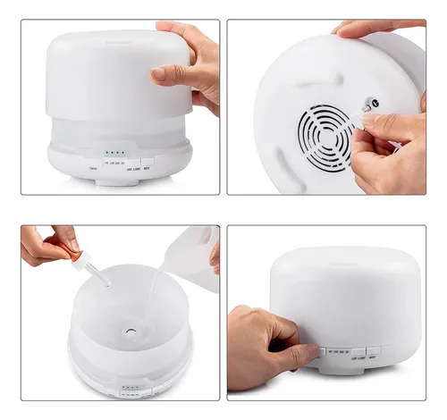 Humidificador Ultrasonico 500ml + 5 Esencias De Regalo