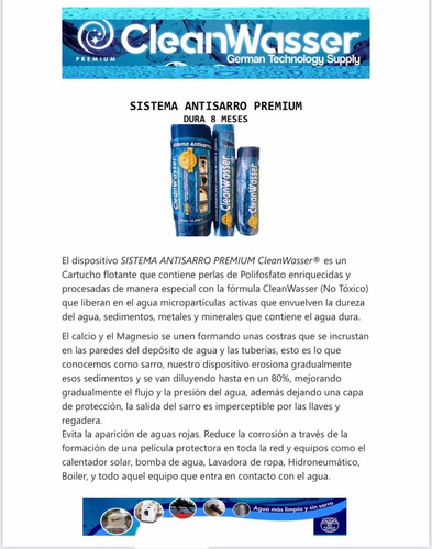 1 Doble Acción Y 1 Antisarro Cleanwaseer Premium De 2,500lts