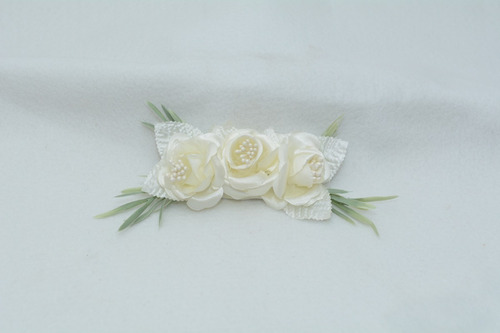 Tocado Para Boda, Comunión O Confirmación Rosas Beige