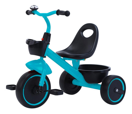 Triciclo Con Canasta Plástica Azul Claro