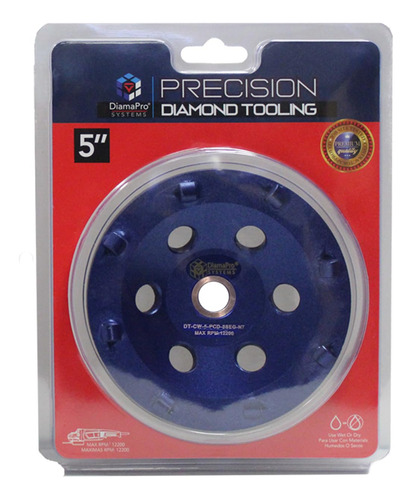 Disco Molienda Concreto No Rosca 5 Pulgadas 8 Segmentos