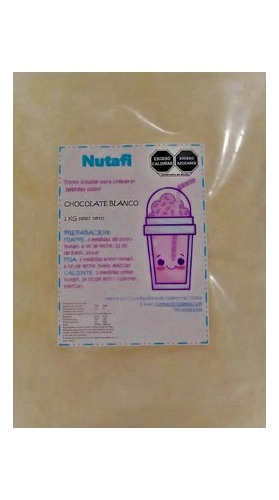 Base Para Preparar Frappé, Nutafi, Sabor Chocolate Blanco 1k