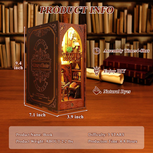 Kit De Rincón De Libros 3d Con Luz Led Decoración Estantería