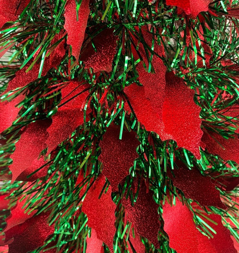 Imagen 9 de 10 de Arbol De Navidad Espiral Plegable 1,10 Mts Hojas Con Luz Led