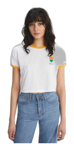 Remera Contrast Ringer Levi's Small Pineapple Mujer Crop
