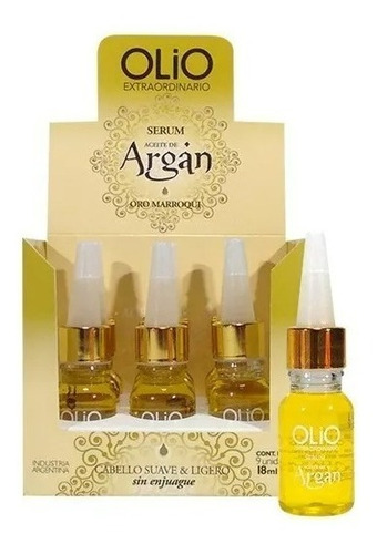 Ampolla Serum Olio Argan 18ml Para Pelo Sin Enjuague