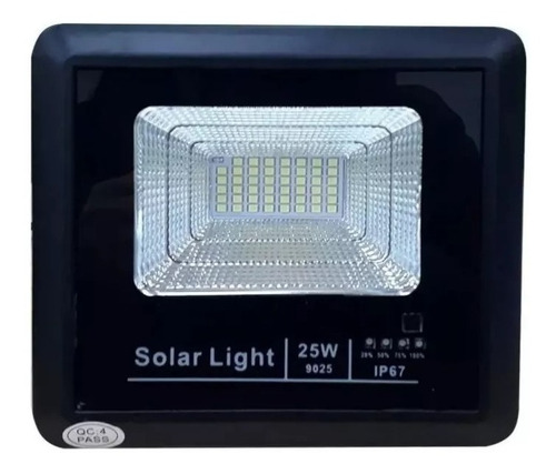 Foco Reflector Luz Led Con Panel Solar 25w 6500k Con Control