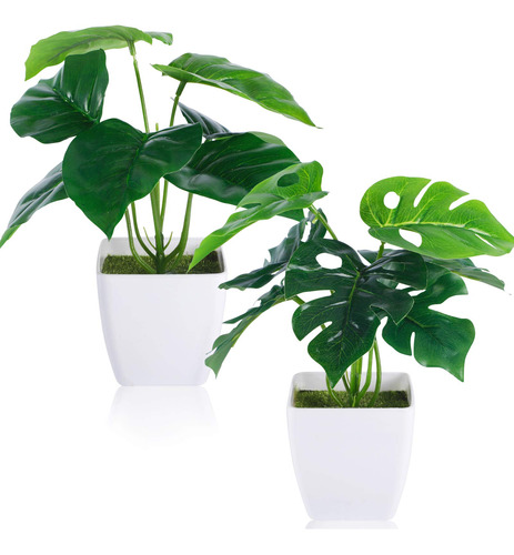 Cewor 2 Paquetes De Plantas Falsas De Monstera Para Decoraci