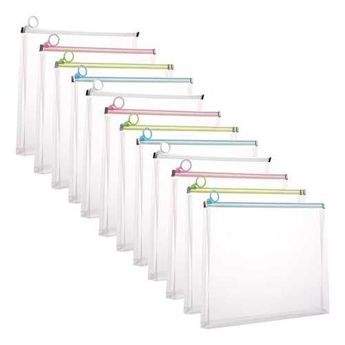 Sobres De Plastico Transparente Con Cierre Yessart, 9 X 12,