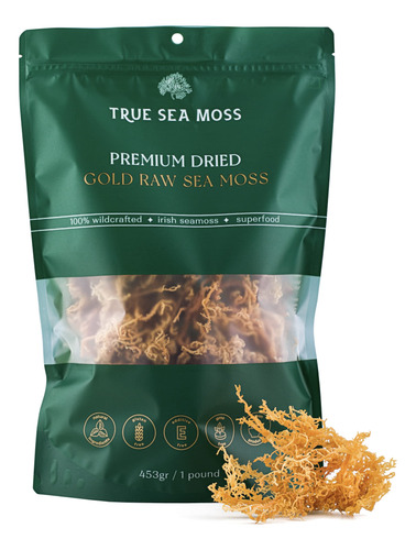 Sea Moss Raw Gold Premium Secado Por Trueseamoss - Musgo Mar