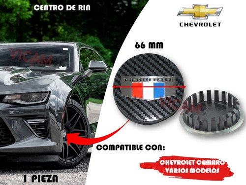 Centro De Rin Chevrolet Camaro Bandera Negro 66 Mm